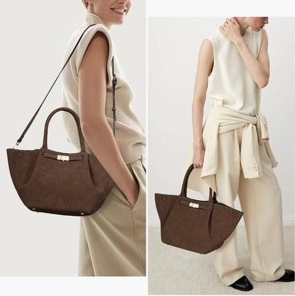 Vegan Suede Handbag for Women – Elegant, Durable and Spacious with Comfortable Handles