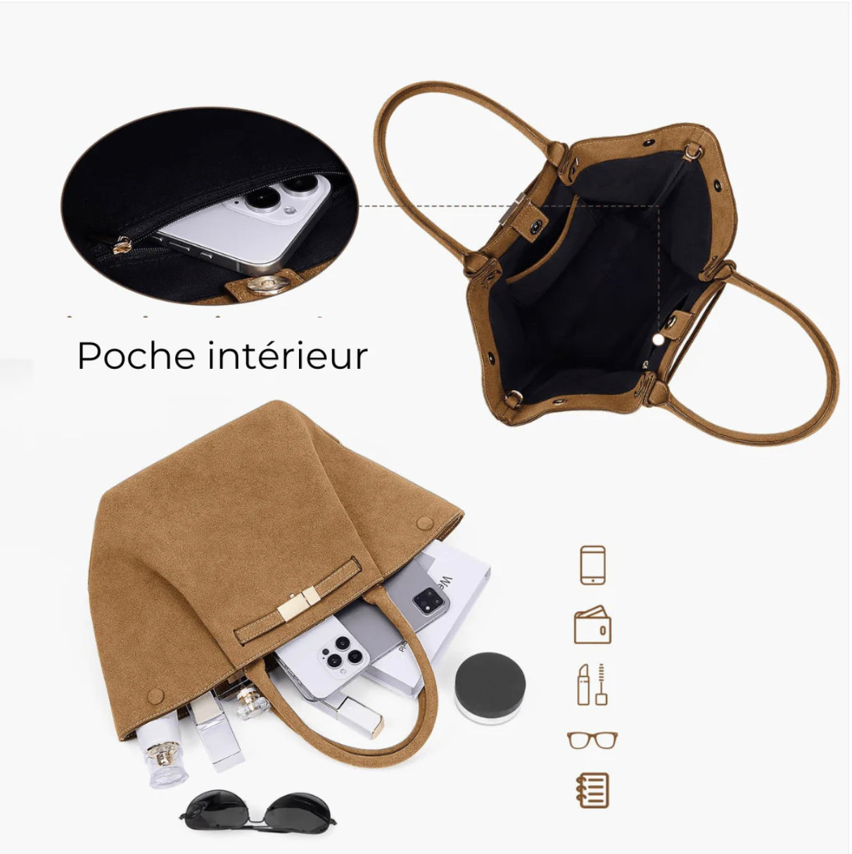 Vegan Suede Handbag for Women – Elegant, Durable and Spacious with Comfortable Handles