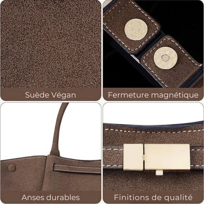 Vegan Suede Handbag for Women – Elegant, Durable and Spacious with Comfortable Handles