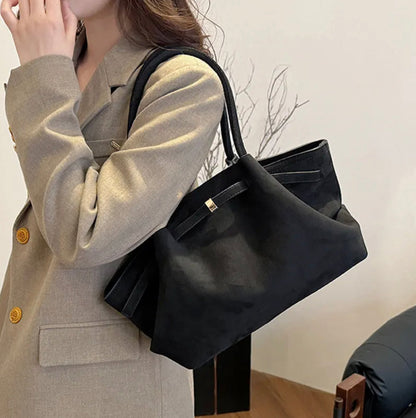 Vegan Suede Handbag for Women – Elegant, Spacious, and Durable with Adjustable Shoulder Strap