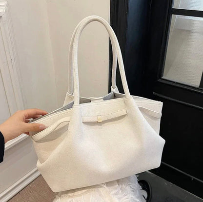 Vegan Suede Handbag for Women – Elegant, Spacious, and Durable with Adjustable Shoulder Strap