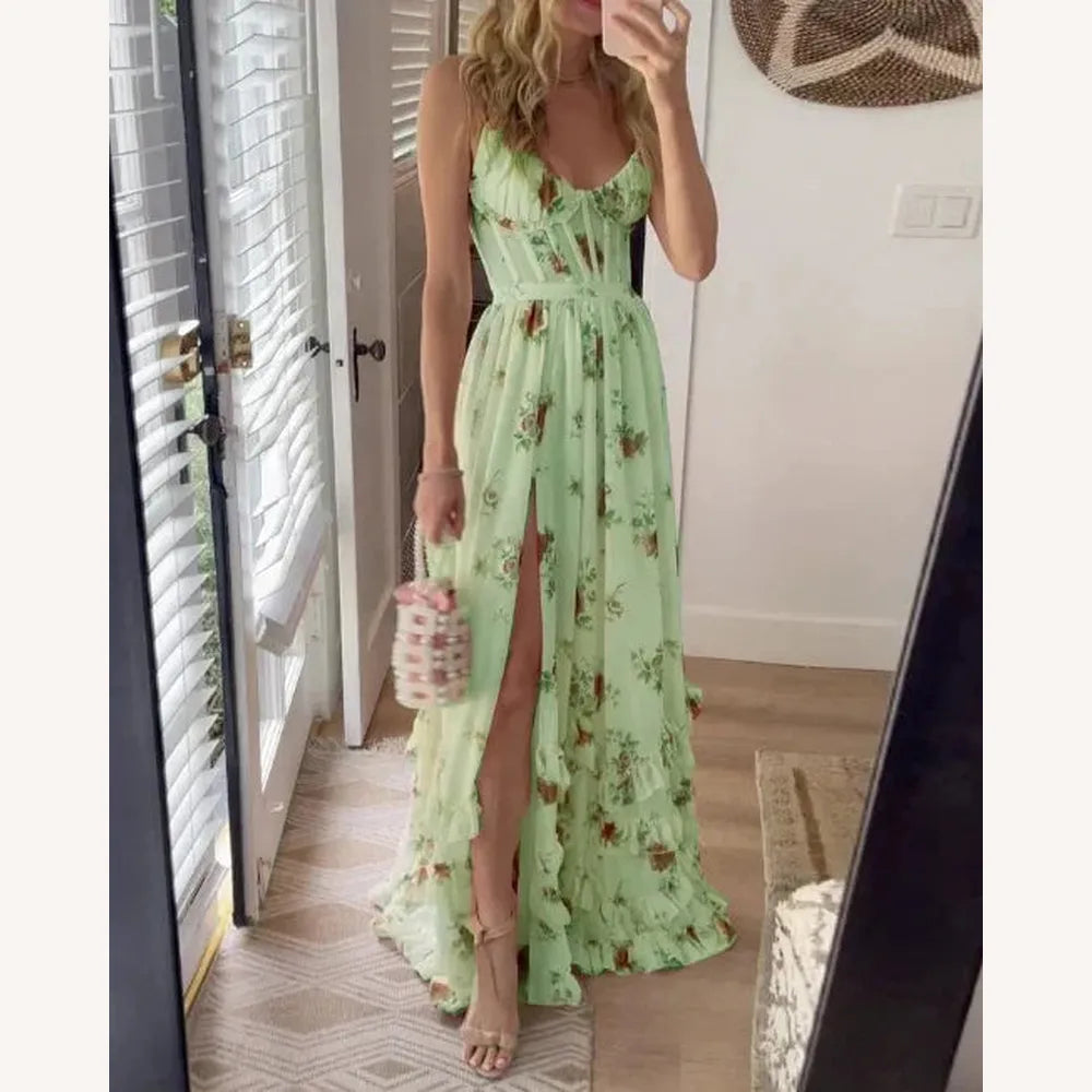 Elegant Printed Sleeveless Evening Dress for Women – Flattering Fit, Optimal Comfort, Ideal for Formal Events