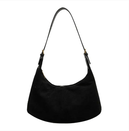 Women's Velvet Handbag with Adjustable Strap – Elegant and Versatile Hobo Bag for All Occasions