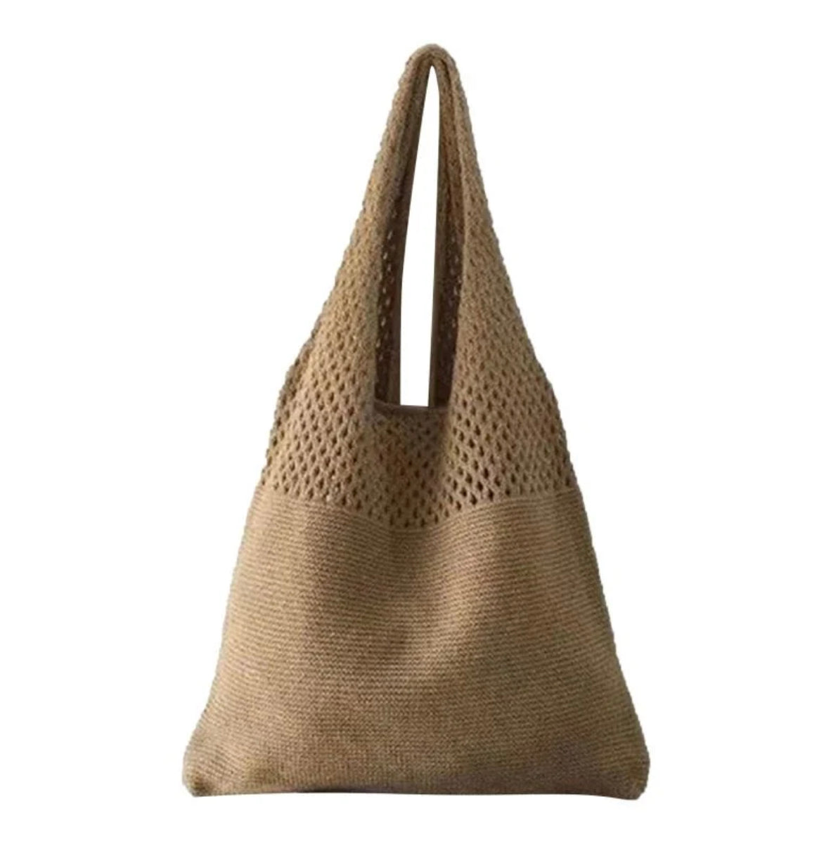 Women's Vintage Crochet Handbag – Large Cotton Tote Ideal for Beach and Summer, Casual Boho Chic Style