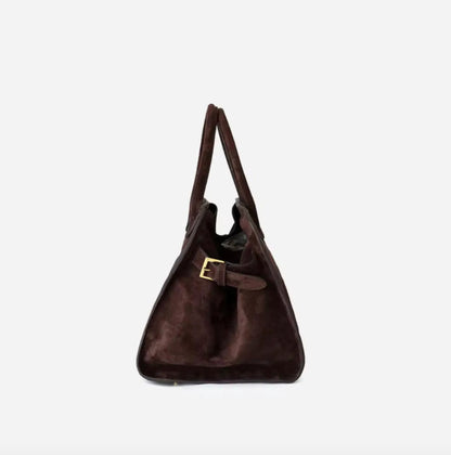 Women's Vegan Suede Leather Handbag – Elegant and Practical Shoulder Bag for Daily Use, Dimensions 38x28x23 cm
