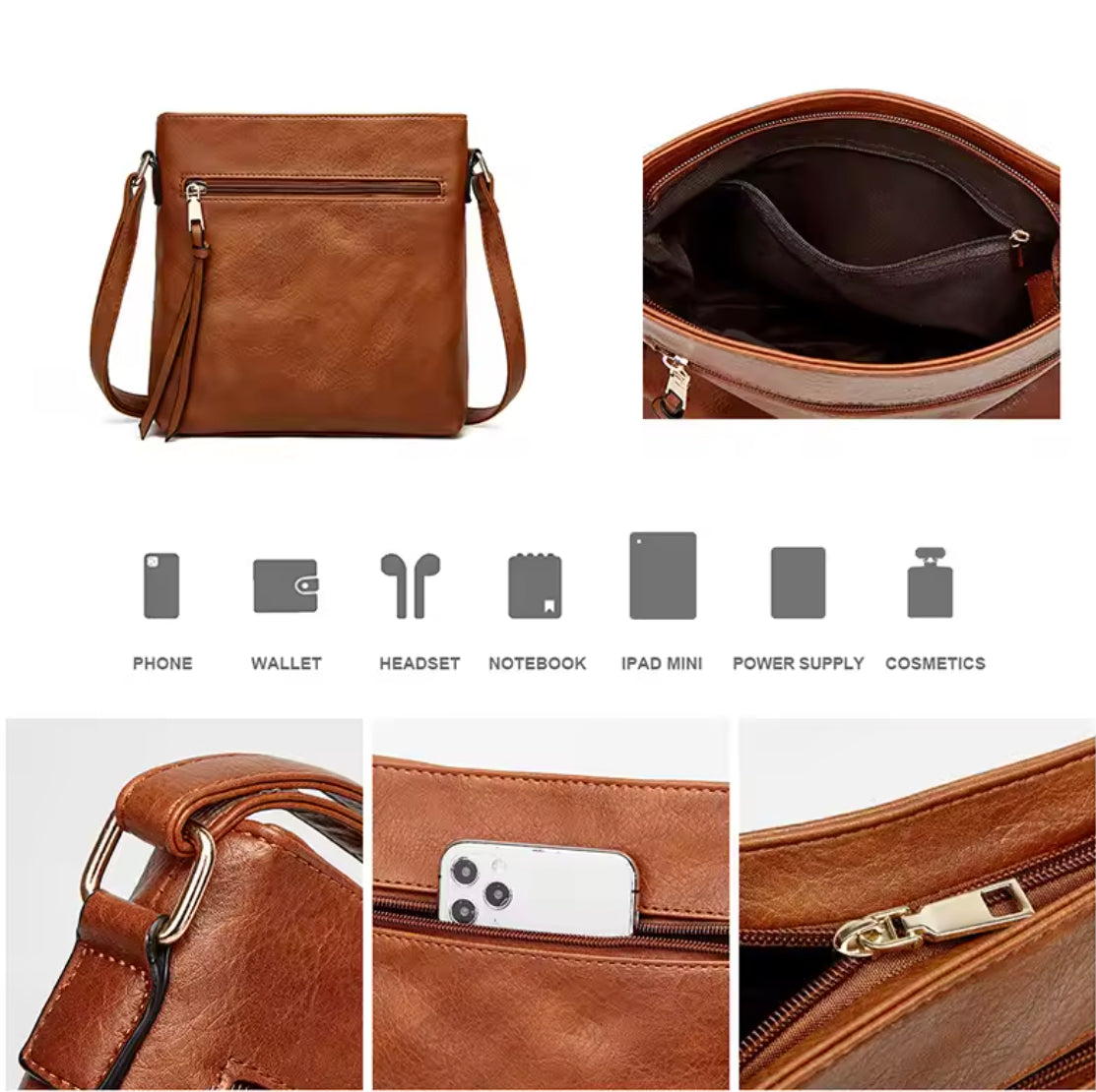 2 in 1 PU Leather Handbag for Women – Elegant and Practical, Dimensions 35x28x13 cm, Ideal for Daily Use and Outings