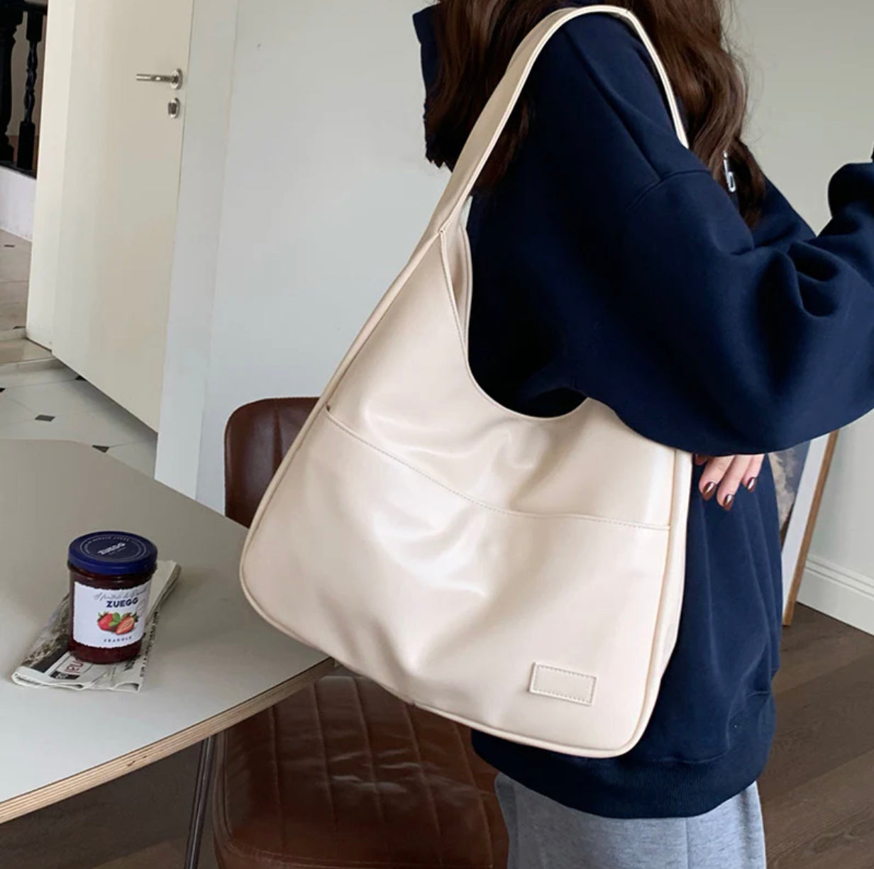 Sac à Main en Cuir Femme avec Bandoulière Réglable – Sac Fourre-Tout Élégant et Pratique pour Toutes les Occasions