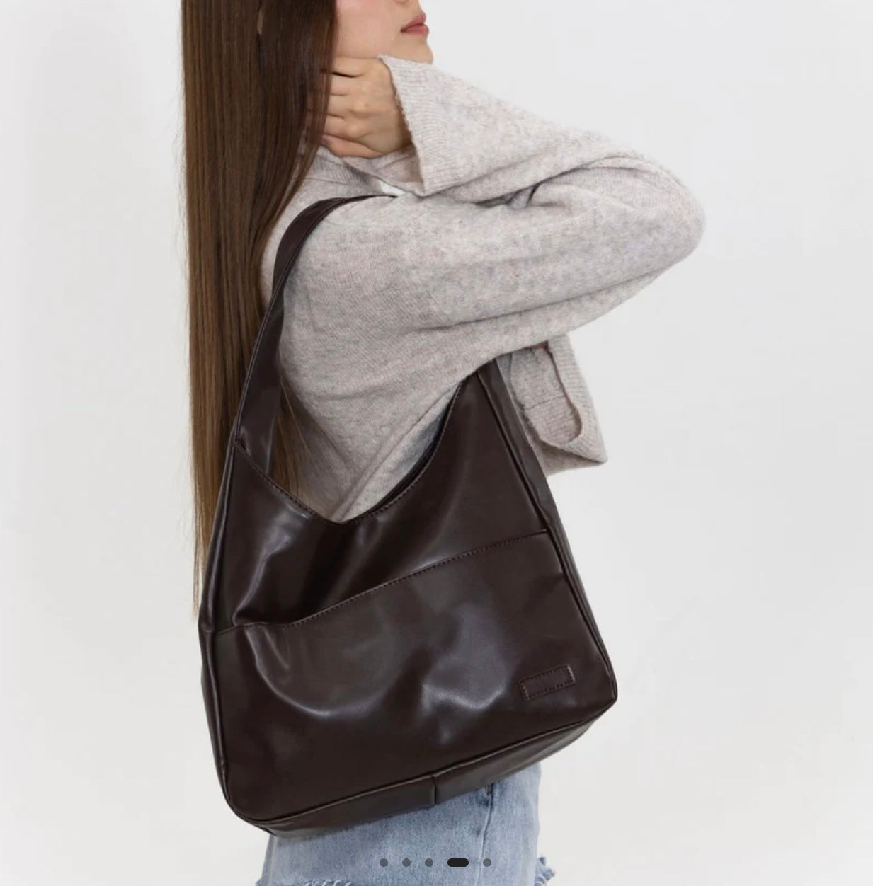 Women's Leather Handbag with Adjustable Shoulder Strap – Elegant and Practical Tote Bag for All Occasions