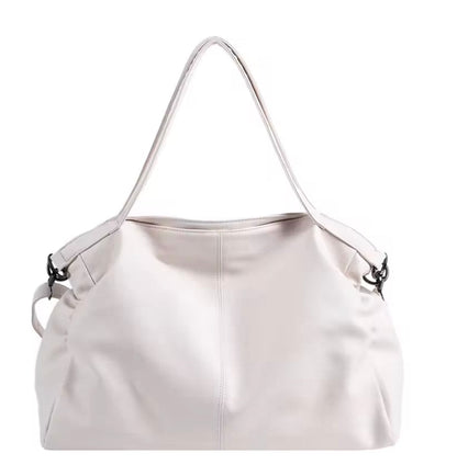 Large Women's Leather Handbag with Multiple Pockets, Adjustable Shoulder Strap – Elegant and Spacious Black or Brown