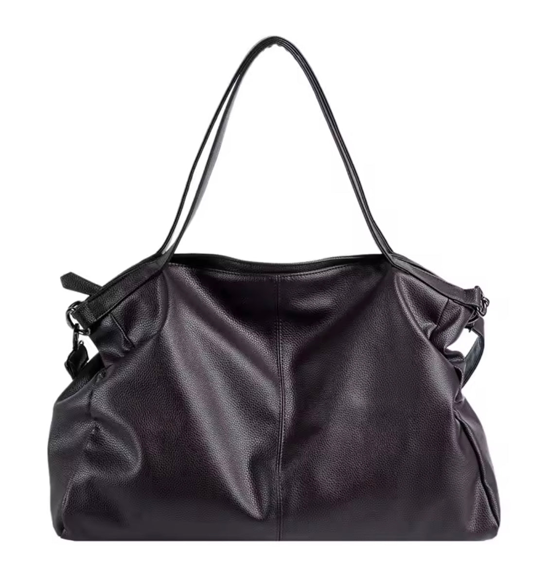 Large Women's Leather Handbag with Multiple Pockets, Adjustable Shoulder Strap – Elegant and Spacious Black or Brown