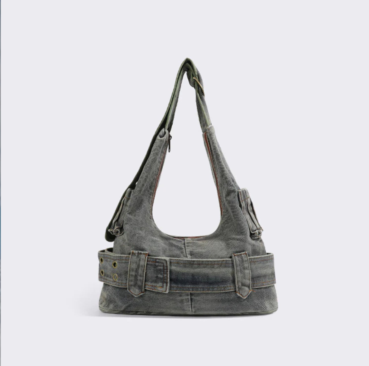 Eclectic Women's Hobo Bag in Denim with Adjustable Strap – Compact and Spacious Handbag for a Trendy Style