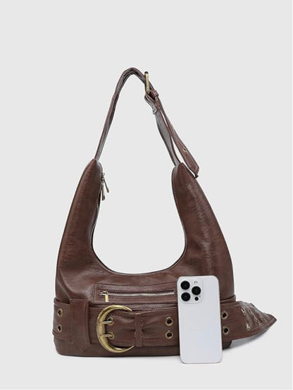 Eclectic Women's Hobo Bag in Denim with Adjustable Strap – Compact and Spacious Handbag for a Trendy Style