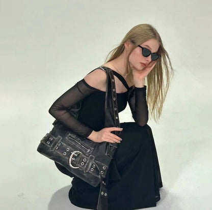 Eclectic Women's Hobo Bag in Denim with Adjustable Strap – Compact and Spacious Handbag for a Trendy Style