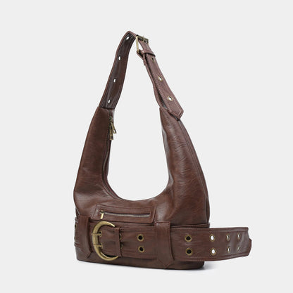 Eclectic Women's Hobo Bag in Denim with Adjustable Strap – Compact and Spacious Handbag for a Trendy Style