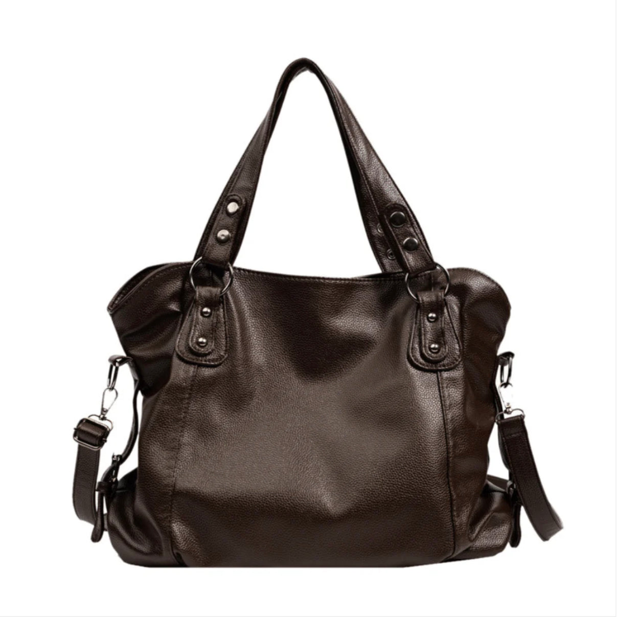 Elegant Vegan Leather Women's Handbag with Adjustable Shoulder Strap – 5 Colors Available, 40x28x11 cm