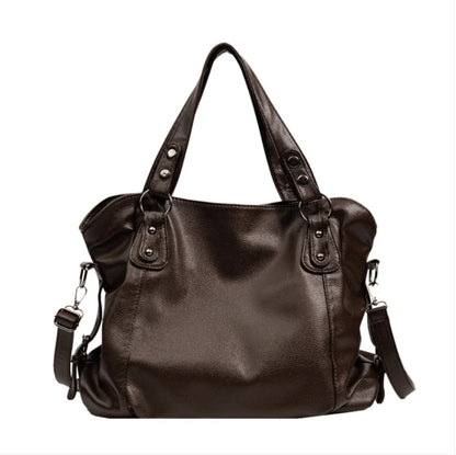 Elegant Vegan Leather Women's Handbag with Adjustable Shoulder Strap – 5 Colors Available, 40x28x11 cm