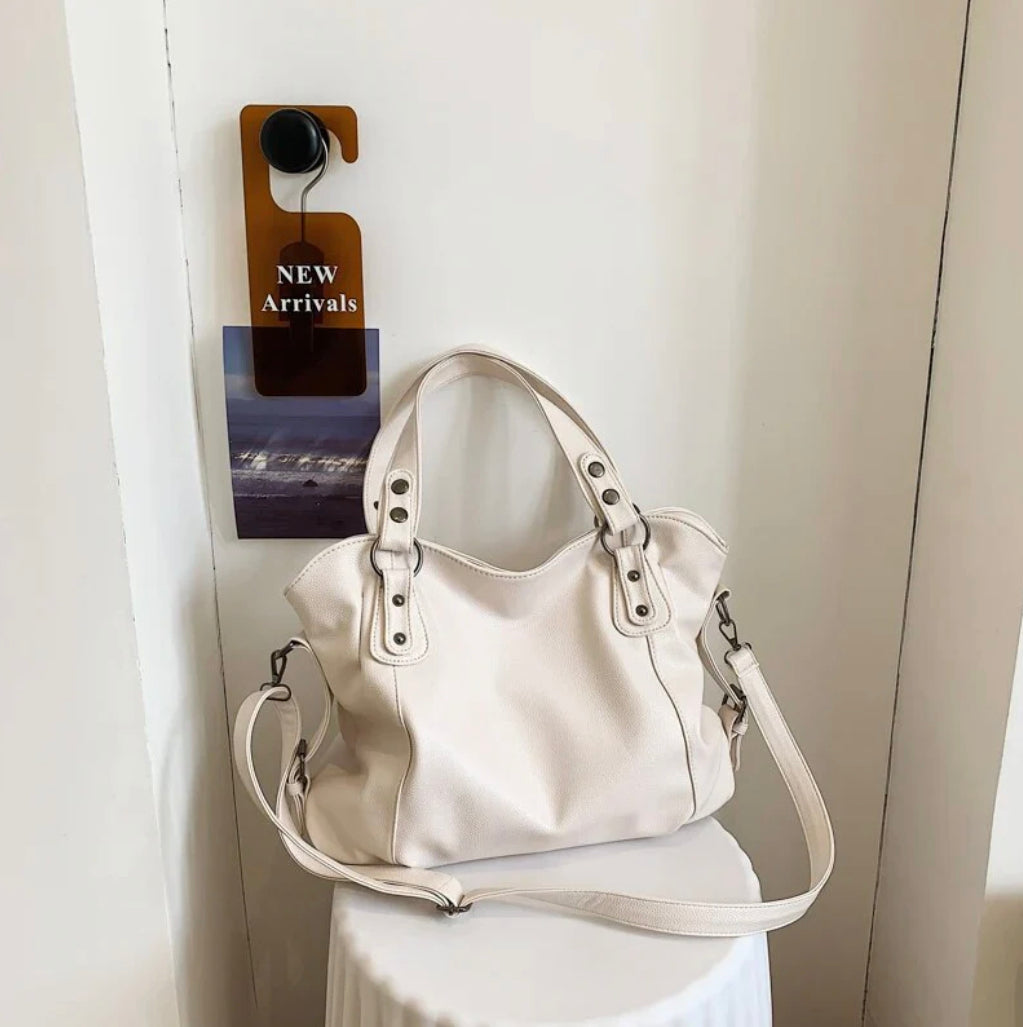 Sac à Main Femme en Cuir Végan Élégant avec Bandoulière Réglable – 5 Couleurs Disponibles, 40x28x11 cm