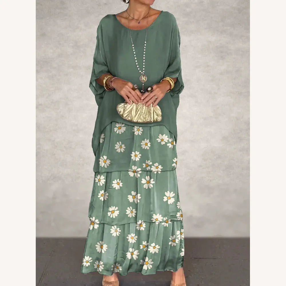 Elegant Long Dress Women with V-Neckline – Ideal for Events and Summer, Long Evening Dress in Breathable Fabric