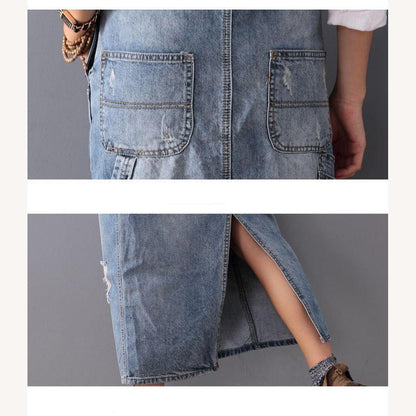 Elegant Long Denim Dress for Women – Comfort and Style for Winter, Available in S, M, L, XL