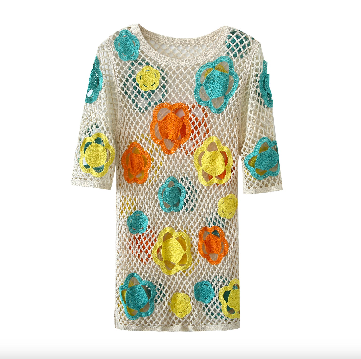 Robe Femme Courte en Crochet Coloré – Style Sexy et Séduisant pour Soirées et Occasions Spéciales