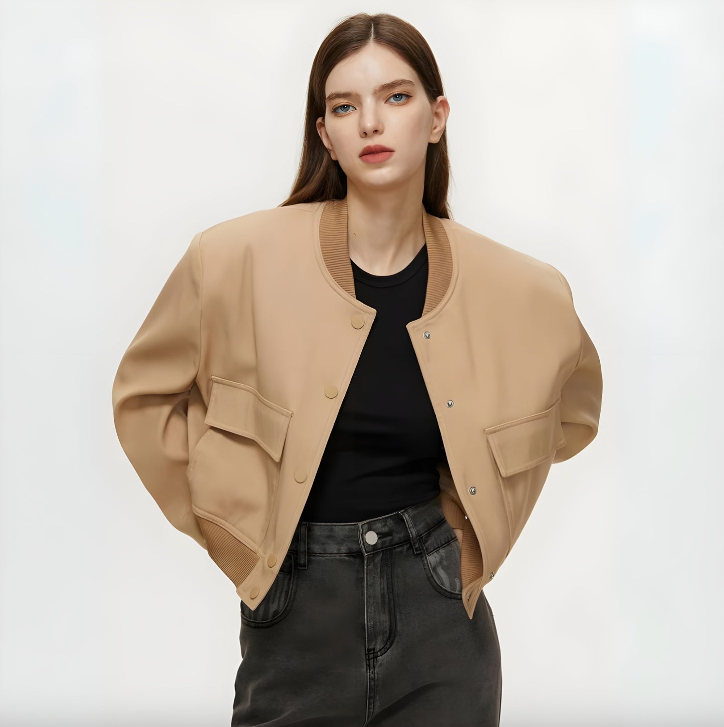 Men's Short White Jacket Size M Cotton-Polyester Blend Urban Style