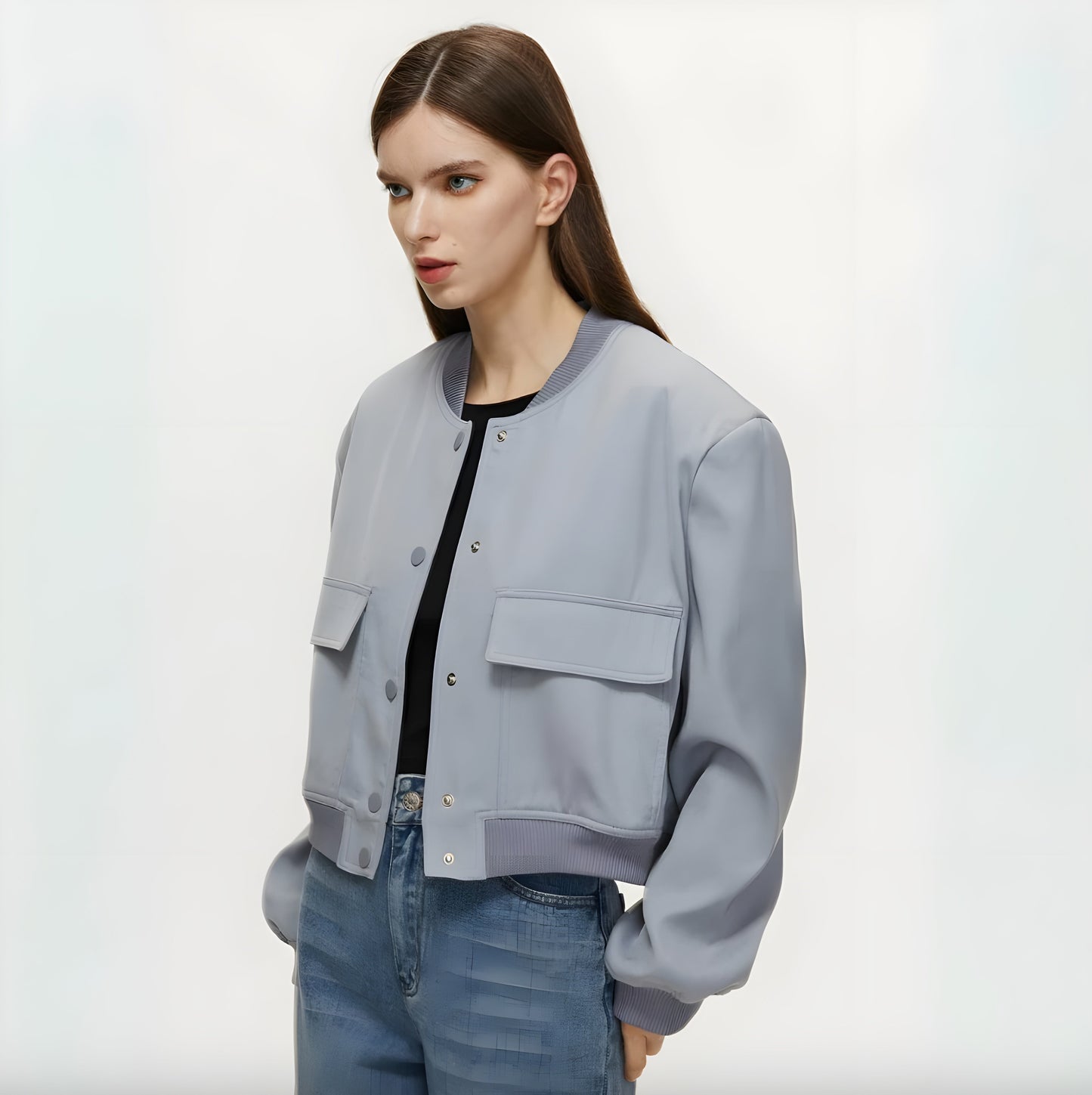 Men's Short White Jacket Size M Cotton-Polyester Blend Urban Style