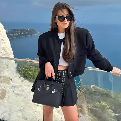 Men's Short White Jacket Size M Cotton-Polyester Blend Urban Style