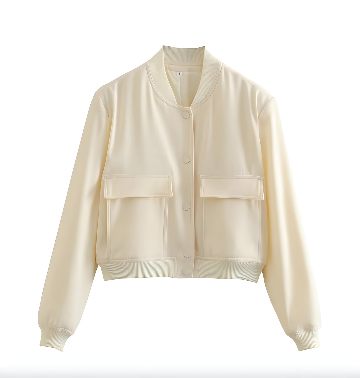 Men's Short White Jacket Size M Cotton-Polyester Blend Urban Style