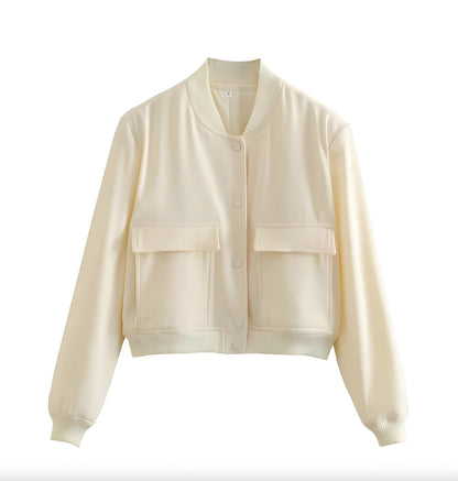 Men's Short White Jacket Size M Cotton-Polyester Blend Urban Style