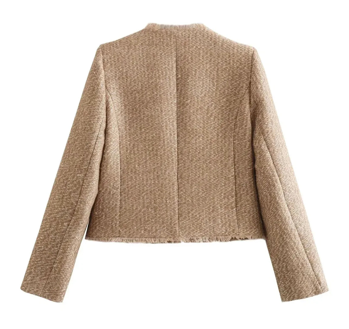 Blazer Femme Chic avec Boutons Dorés