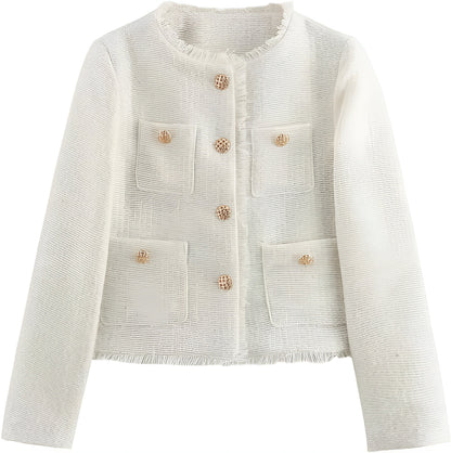 Chic Women's Blazer with Gold Buttons