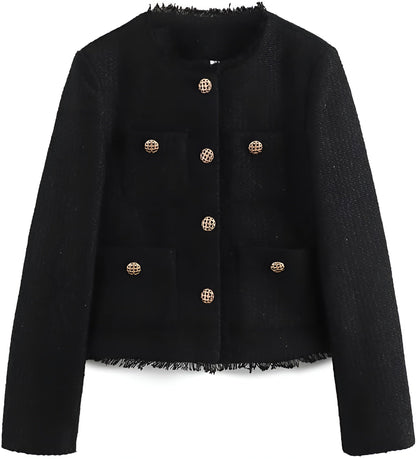 Chic Women's Blazer with Gold Buttons