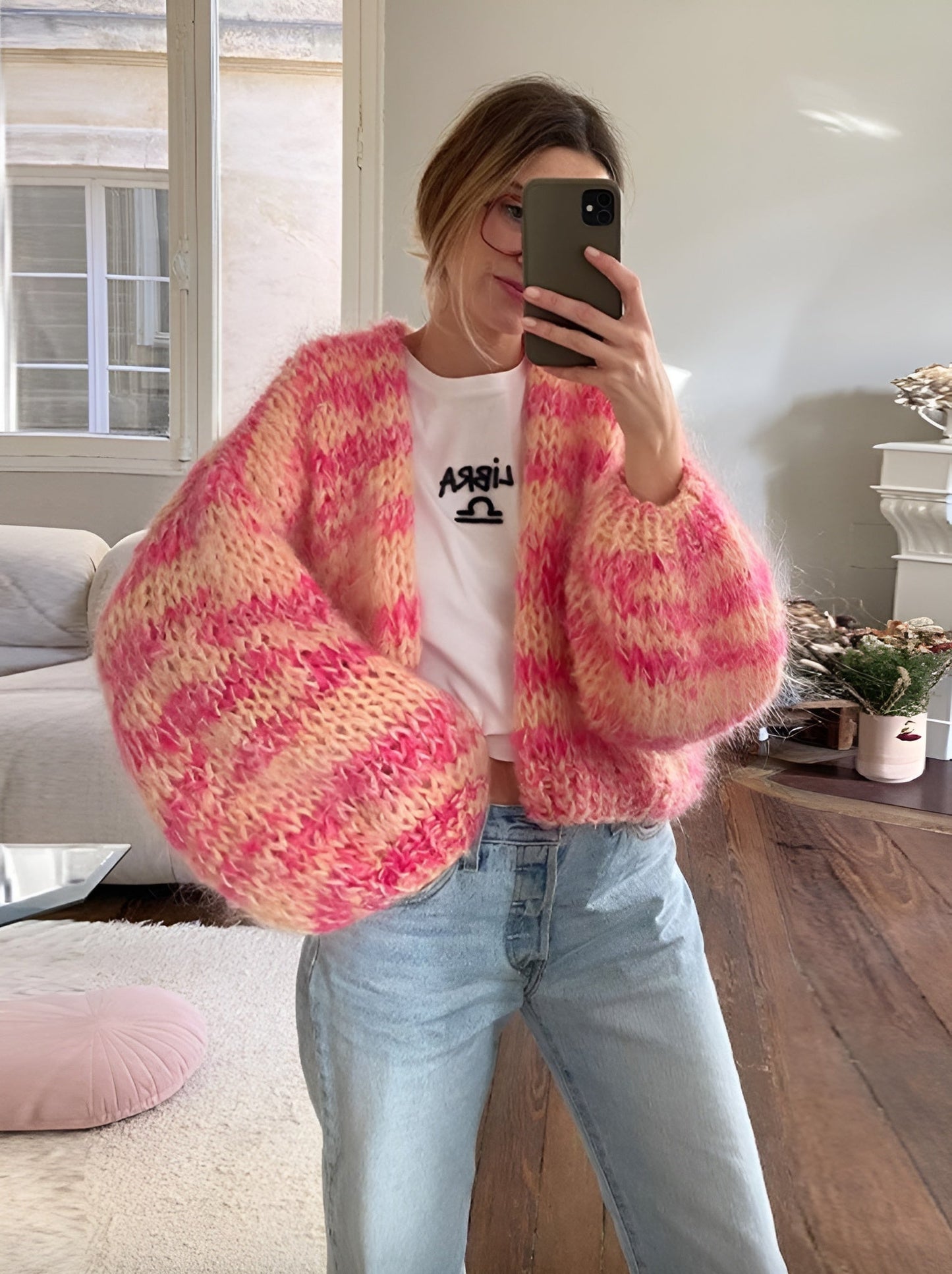 Women's Multicolor Vest One Size Acrylic Striped