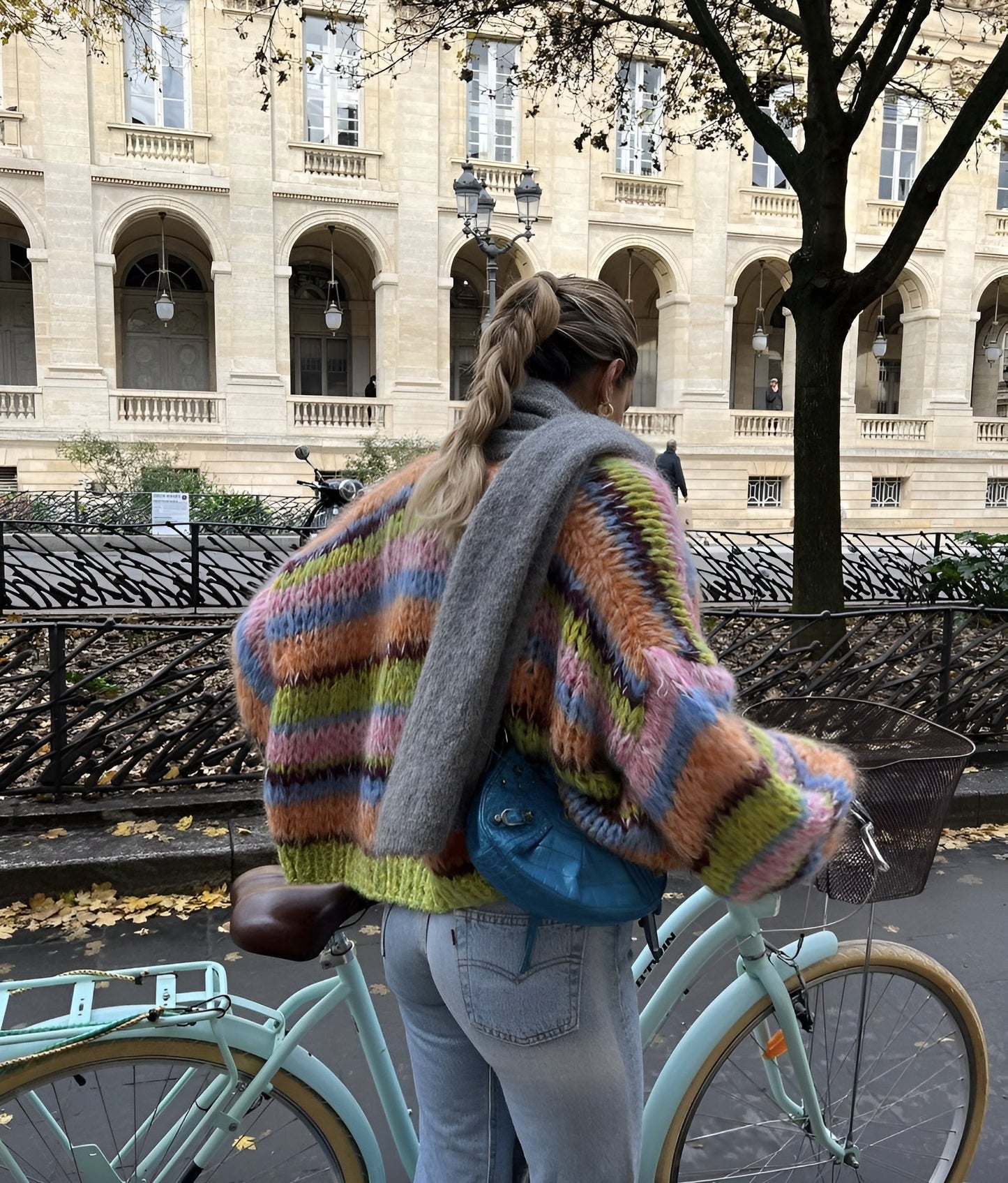 Women's Multicolor Vest One Size Acrylic Striped