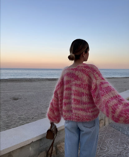 Women's Multicolor Vest One Size Acrylic Striped