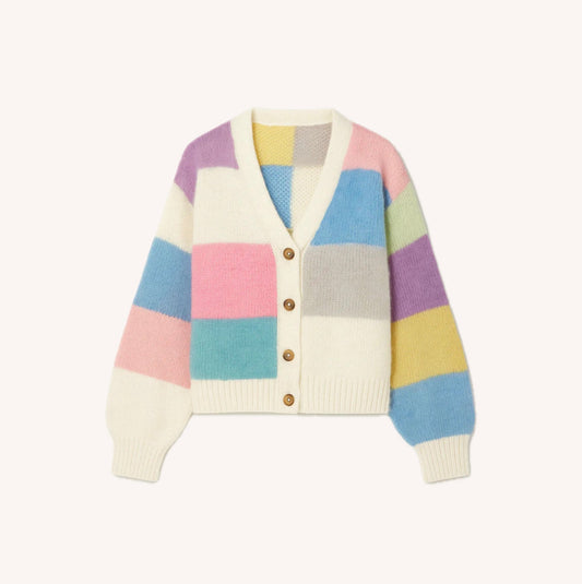 Women's Multicolor Vest One Size Acrylic Striped