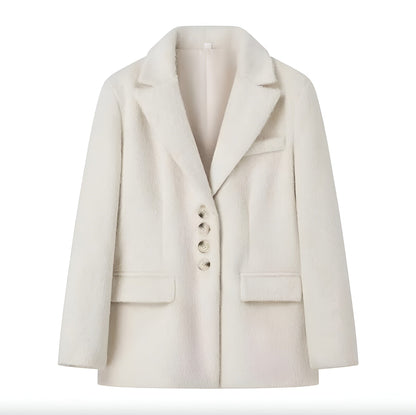 Women's Blazer Jacket  Faux Fur Polyester