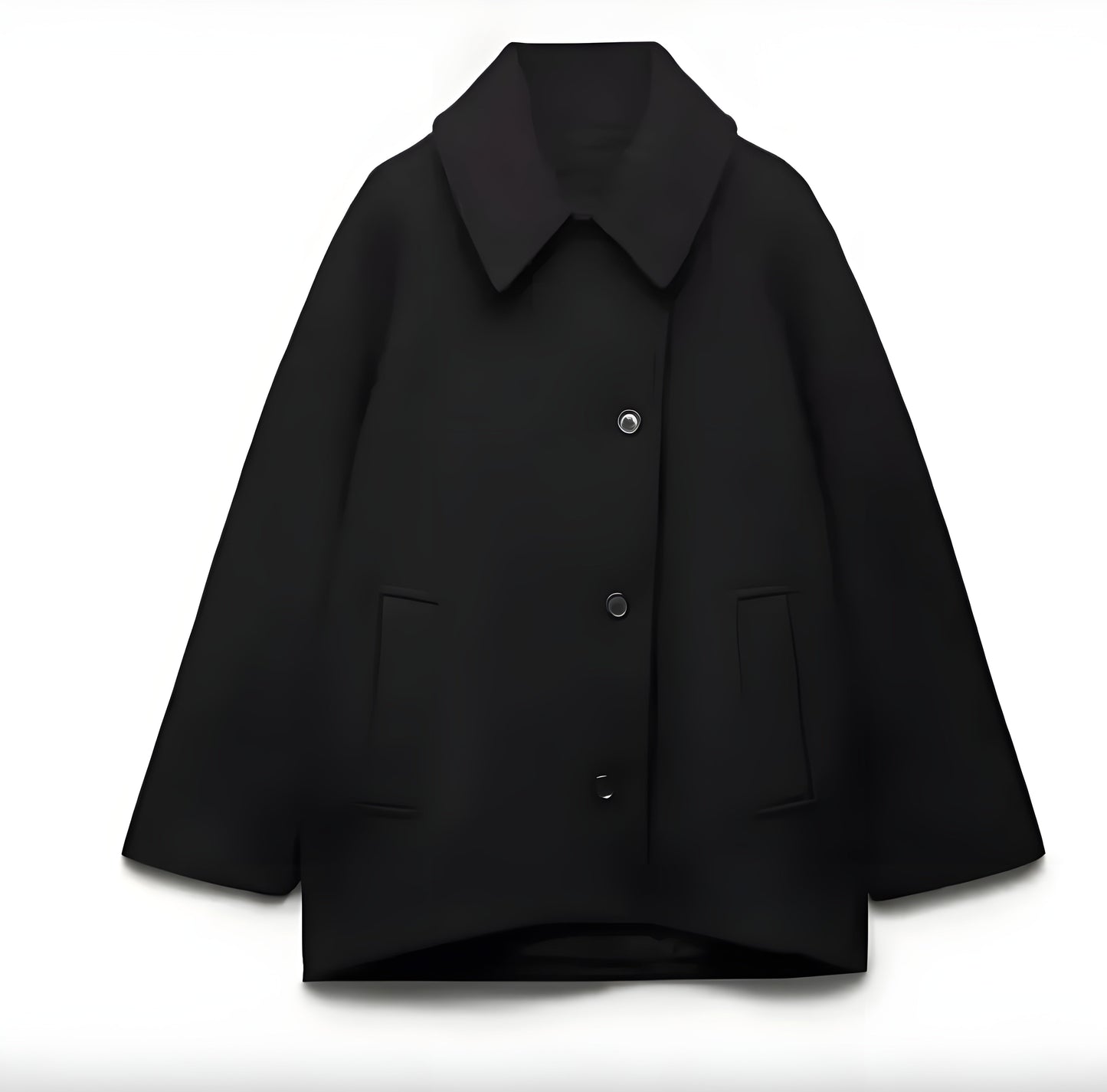 Women's Winter Coat Beige Size M Wool Blend Oversize