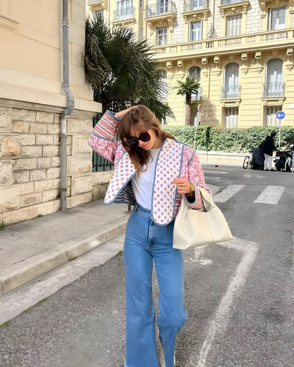 Women's Reversible Jacket Blue/Pink Size M Quilted Polyester