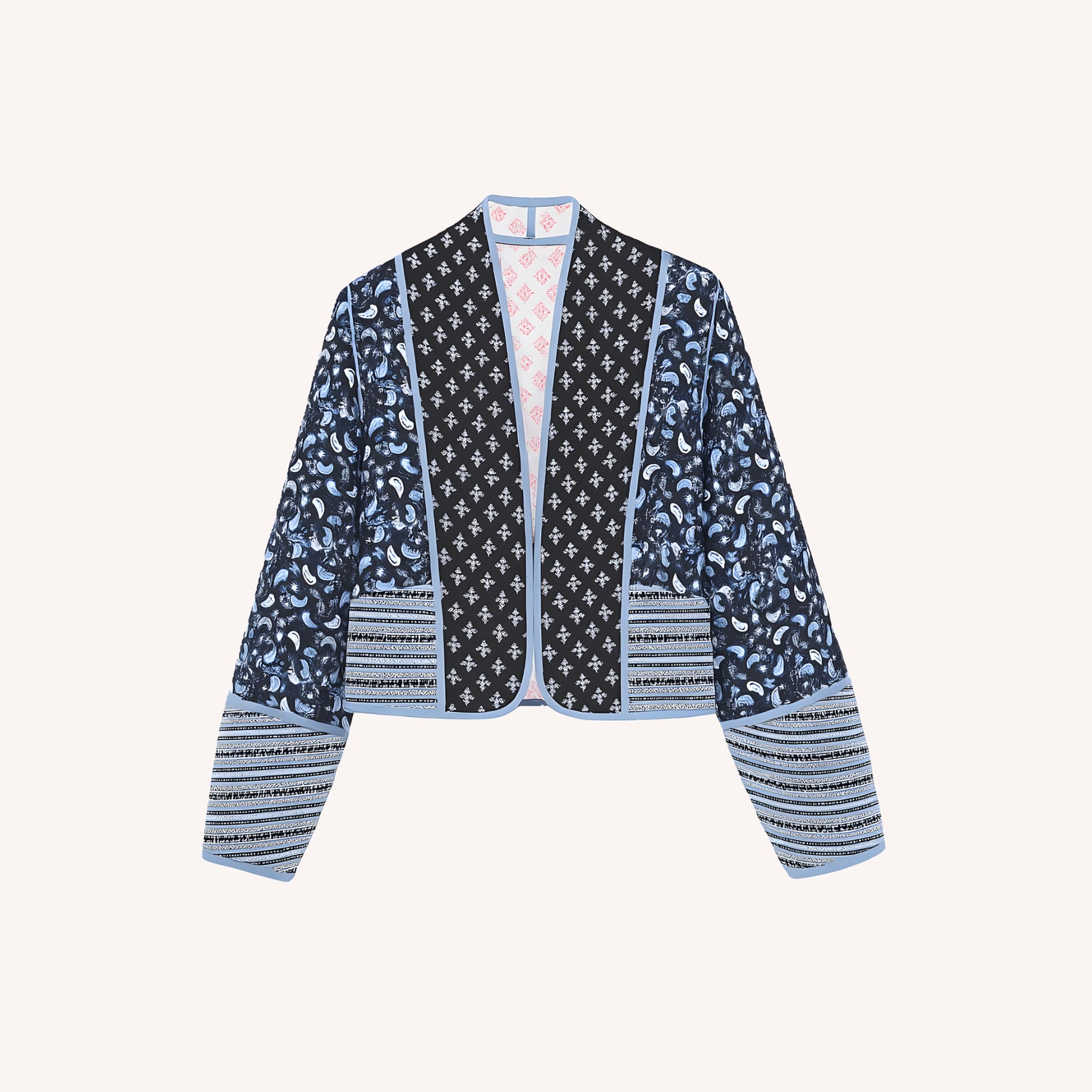 Veste Femme Réversible Bleu/Rose Taille M Polyester Matelassée