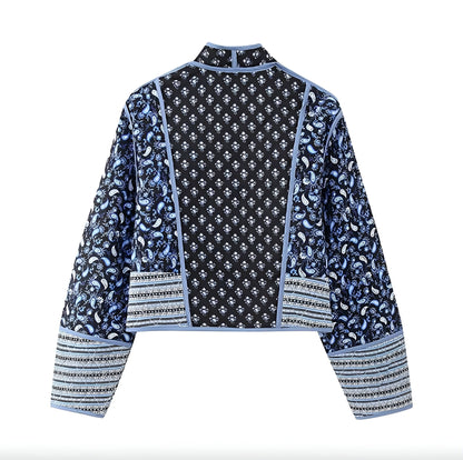 Women's Reversible Jacket Blue/Pink Size M Quilted Polyester