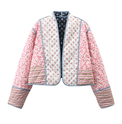 Women's Reversible Jacket Blue/Pink Size M Quilted Polyester