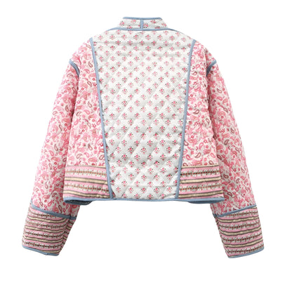 Women's Reversible Jacket Blue/Pink Size M Quilted Polyester