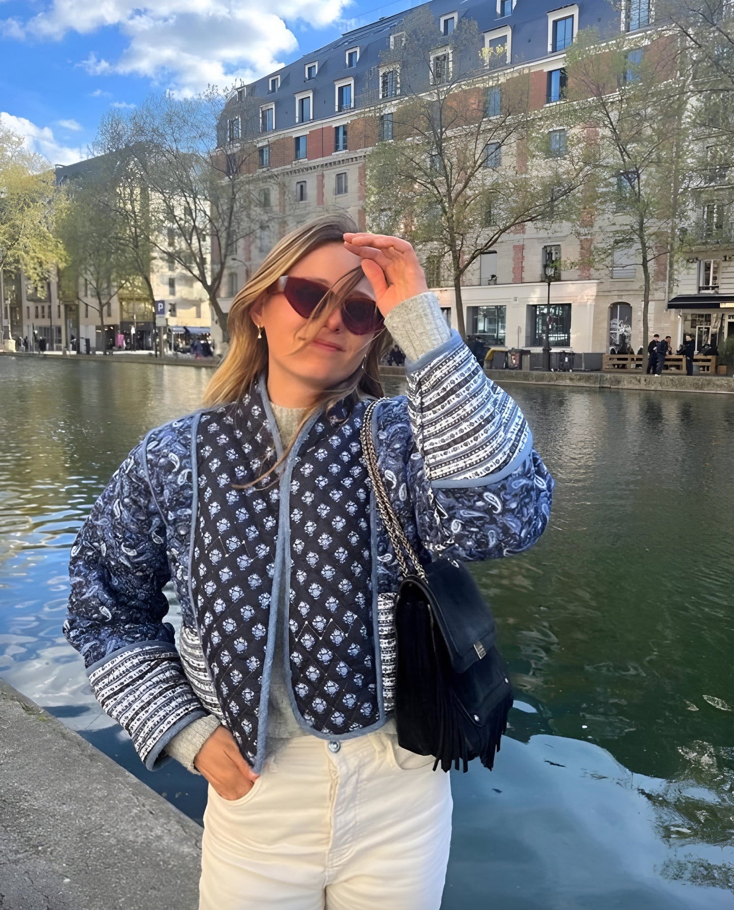 Women's Reversible Jacket Blue/Pink Size M Quilted Polyester