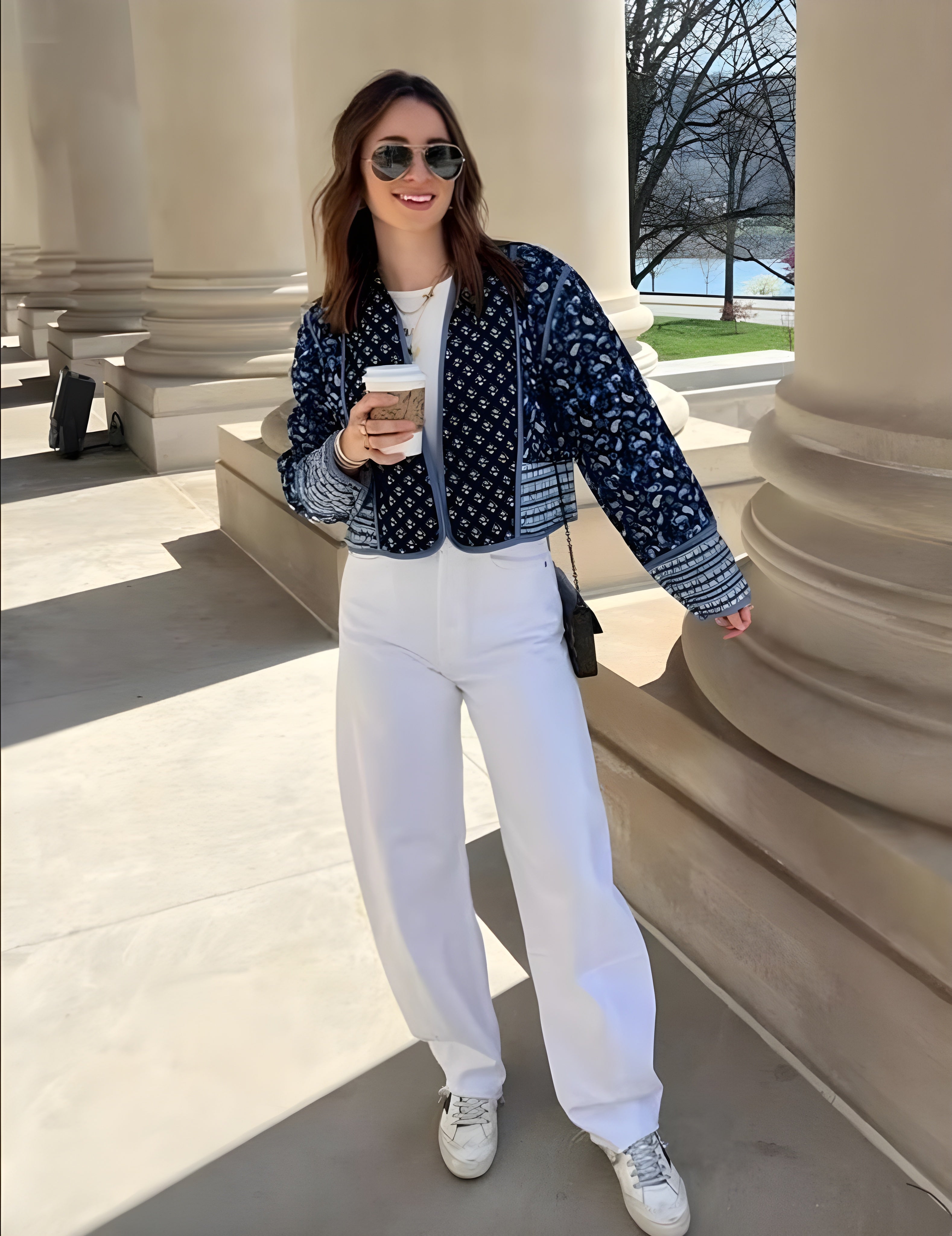 Veste Femme Réversible Bleu/Rose Taille M Polyester Matelassée