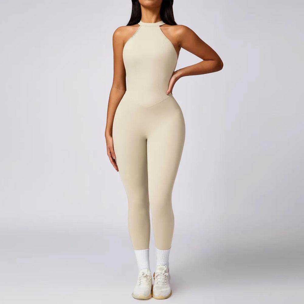 Combinaison de Sport Femme Sculptante Sans Coutures – Tissu Respirant et Extensible, Col Haut, Idéale pour Yoga et Entraînement