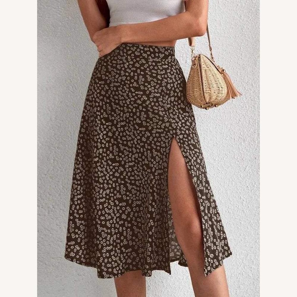 Variant image for Jupe Longue Femme Fleurie Taille M Polyesther Noir-11