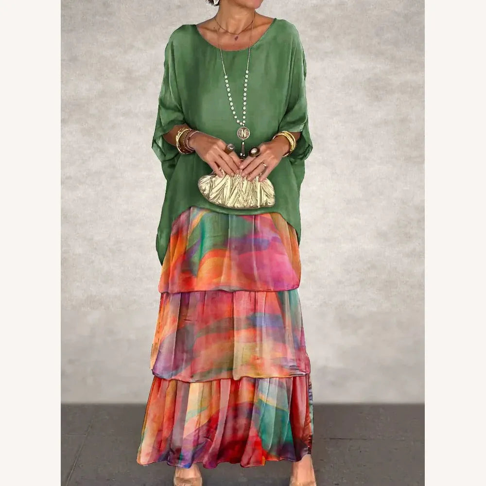 Elegant Long Dress Women with V-Neckline – Ideal for Events and Summer, Long Evening Dress in Breathable Fabric