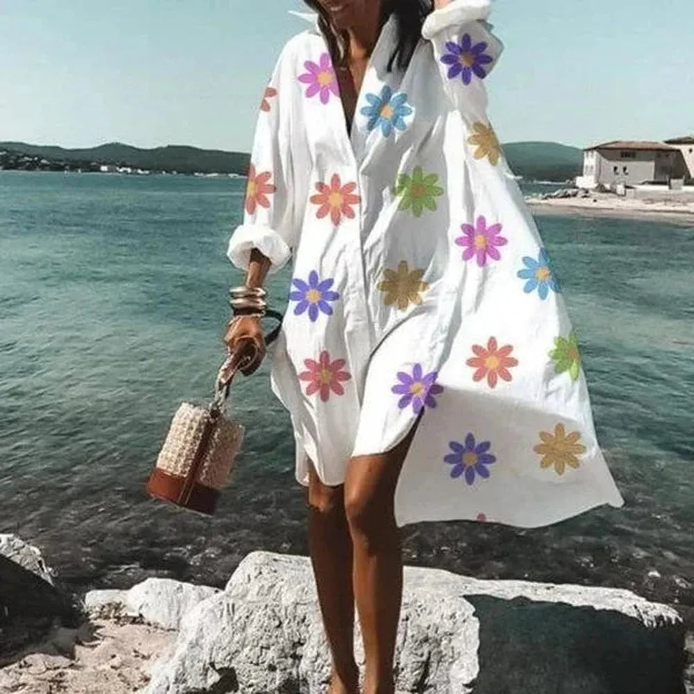 Chic Long White Women's Summer Dress – Elegant and Comfortable for All Occasions