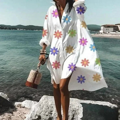 Chic Long White Women's Summer Dress – Elegant and Comfortable for All Occasions